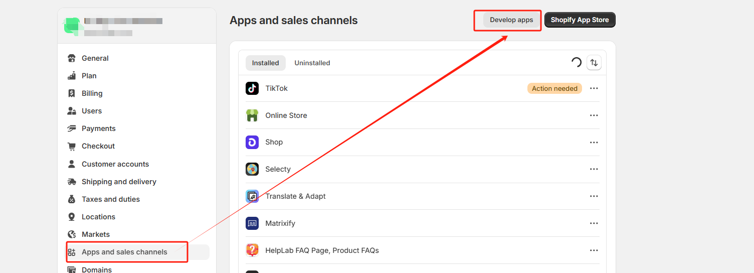 shopify api创建及调用